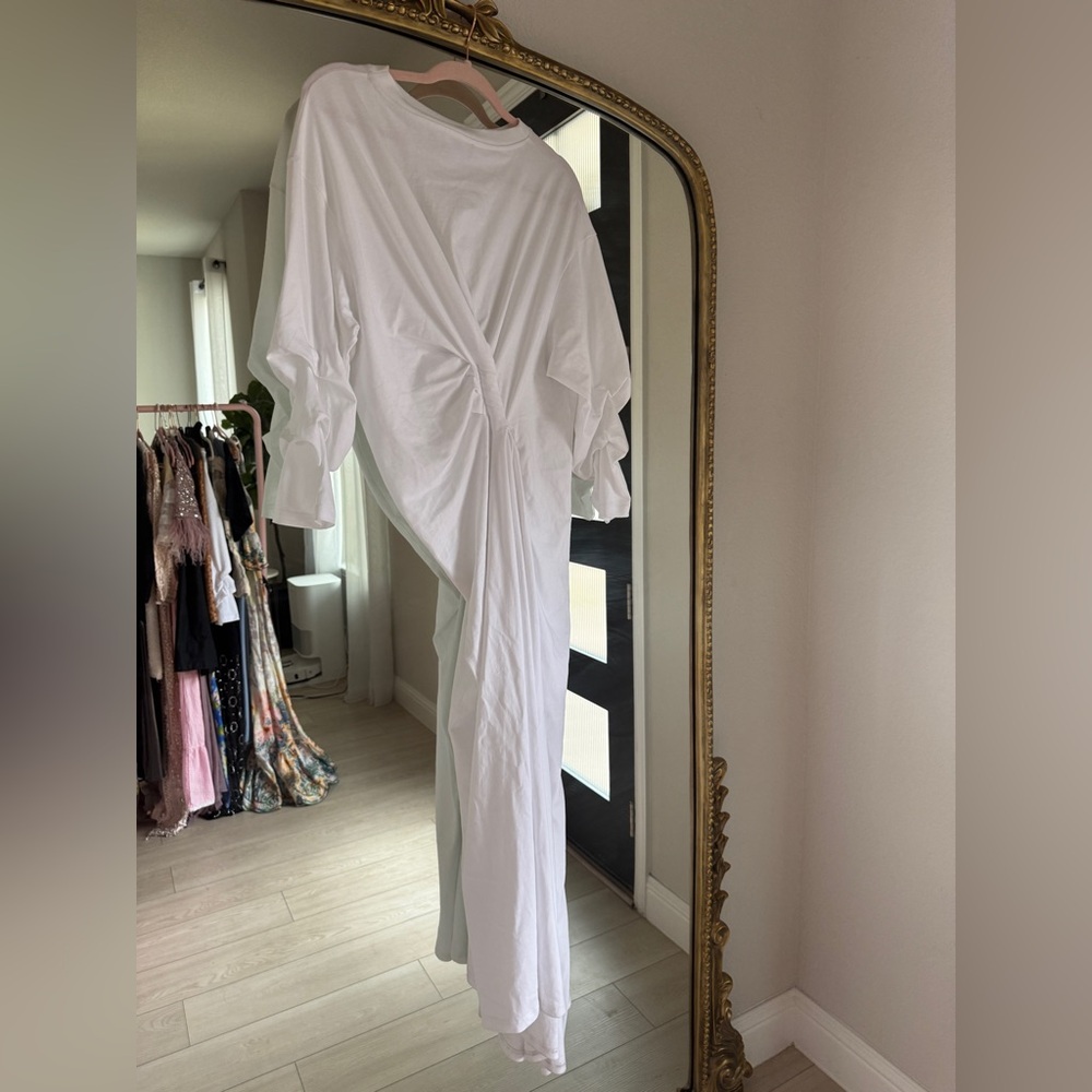 A.W.A.K.E. MODE Jersey Asymmetric Gathered Maxi Dress - Picture 10 of 12